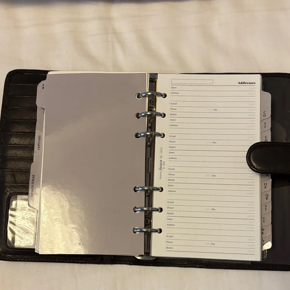Elegant Black Leather Planner